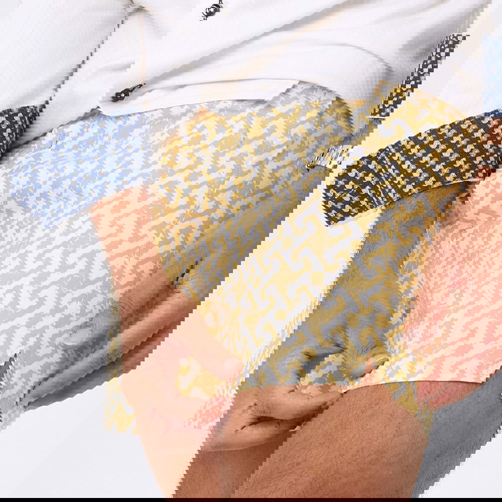 Batik Boxer Shorts - Mustard Arabesque - Batik Boutique