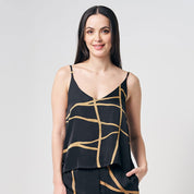 Batik Camisole - Black Ecru (Silk Cotton) - Batik Boutique