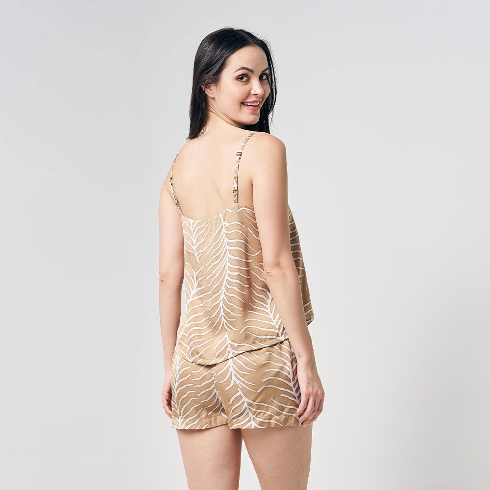 Batik Camisole - Latte Fern (Silk Cotton) - Batik Boutique