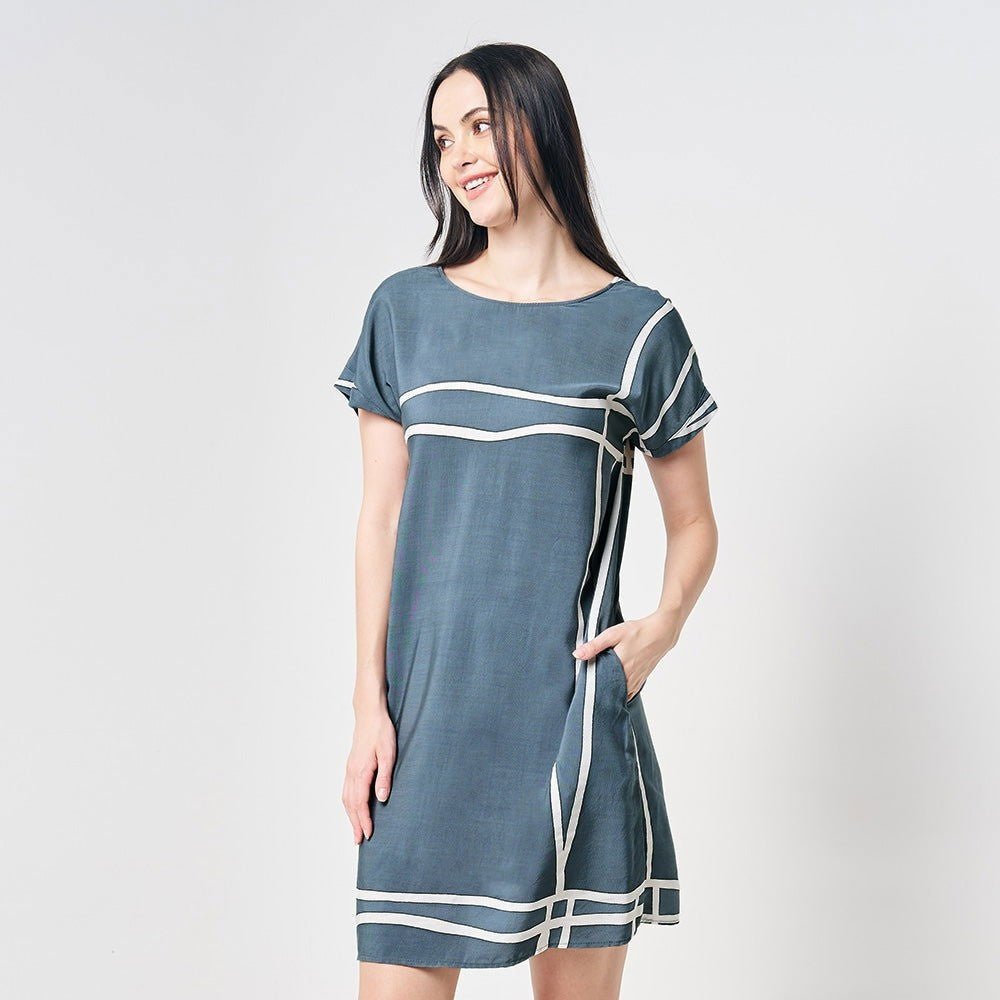 Batik Dress Grey Brush front facing photo 