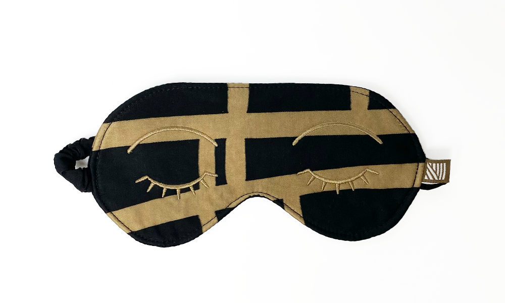 Batik Eye Mask - Black Ecru - Batik Boutique