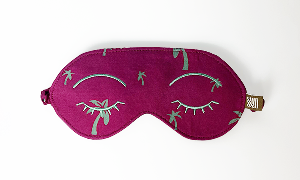 Batik Eye Mask - Fuchsia Palm - Batik Boutique