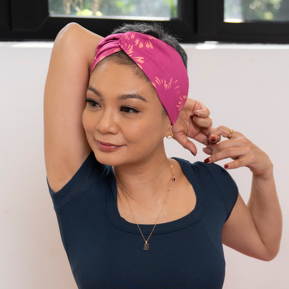 Batik Headband - Fuchsia Paw - Batik Boutique