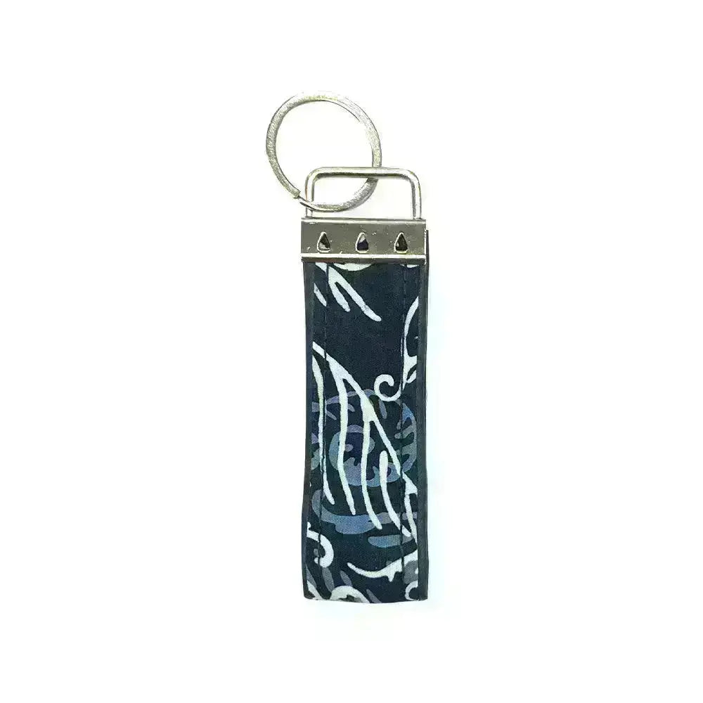 Batik Key Fob - Blue Nautical Fern - Batik Boutique