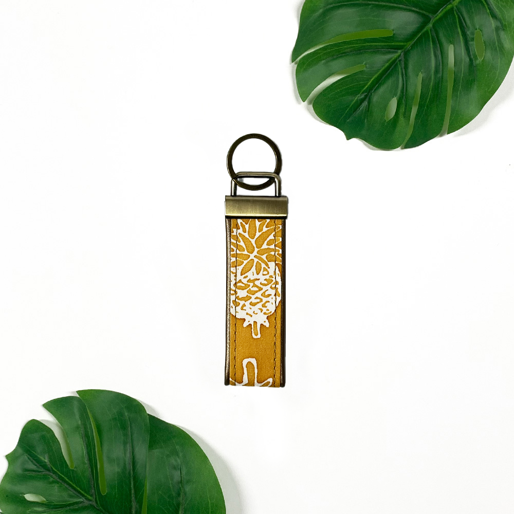 Batik Key Fob - Golden Pineapple - Batik Boutique