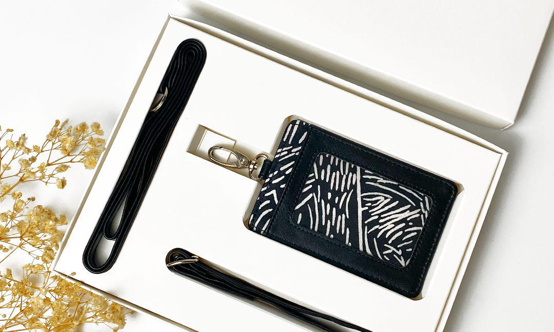 Batik Lanyard and Luggage Tag Set - Black Driftwood - Batik Boutique