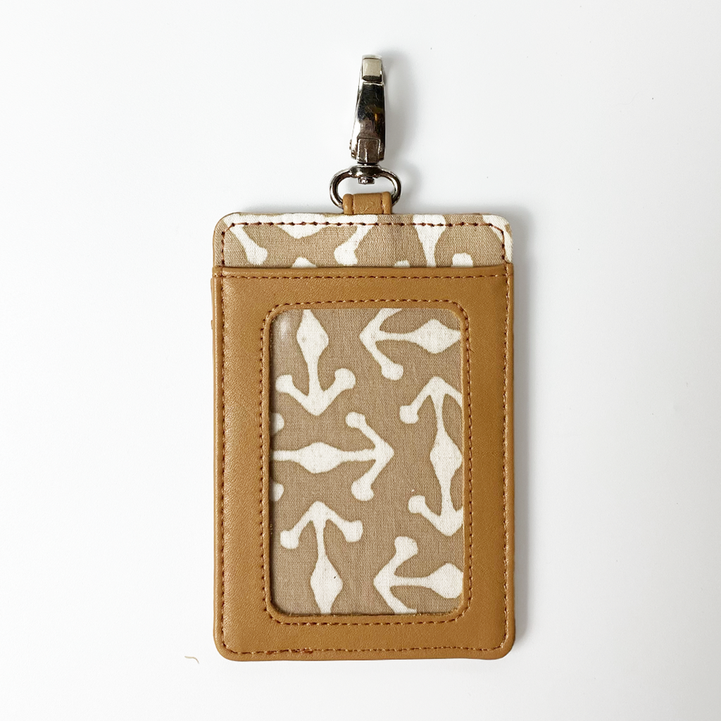 Batik Lanyard and Luggage Tag Set - Latte Kompas - Batik Boutique