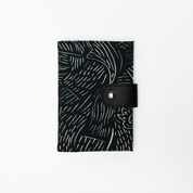 Batik + Leather Passport Cover - Black Driftwood - Batik Boutique