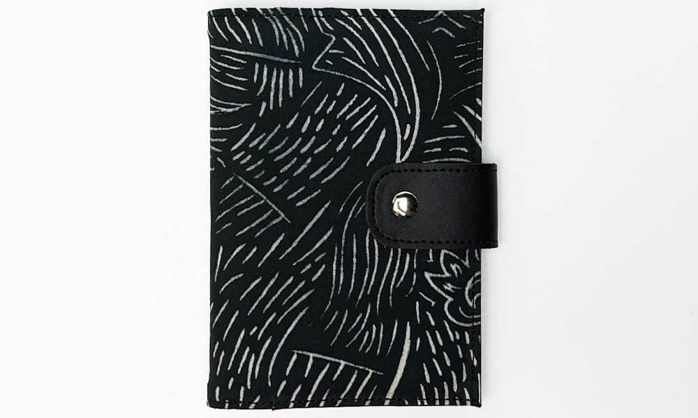 Batik + Leather Passport Cover - Black Driftwood - Batik Boutique