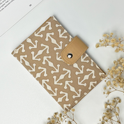 Batik + Leather Passport Cover - Latte Kompas - Batik Boutique