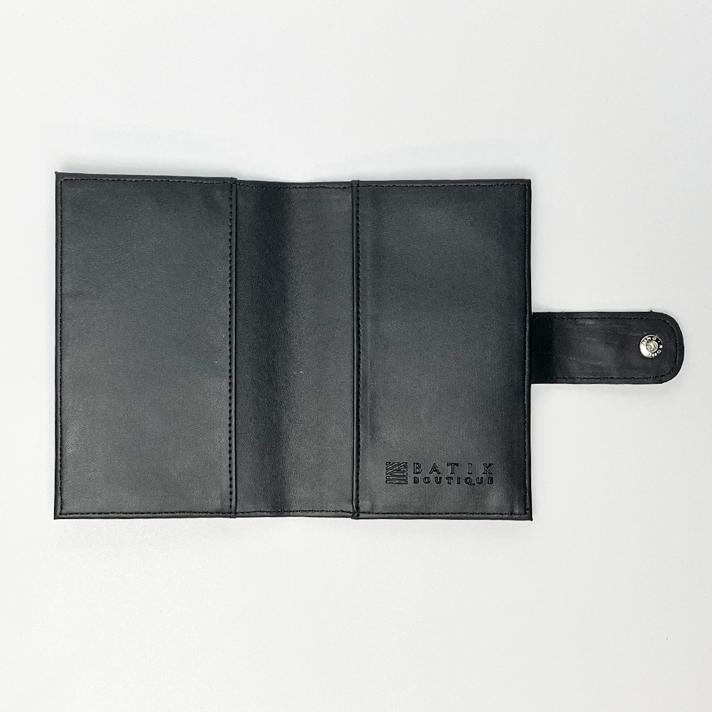 Batik + Leather Passport Cover - Midnight Arabesque - Batik Boutique