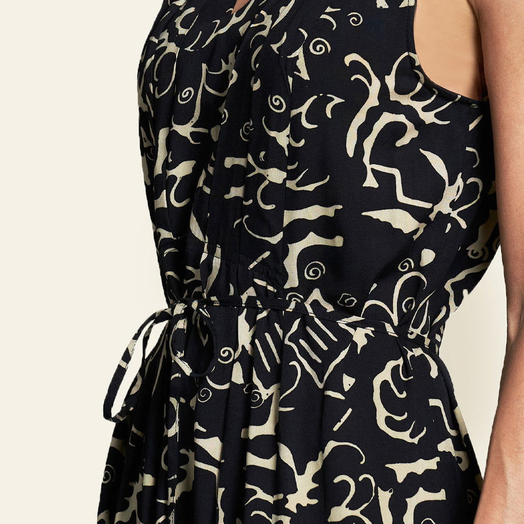 Batik Maxi Dress- Black Diwanie - Batik Boutique