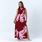 batik dress against a white background in the pattern berry palmera