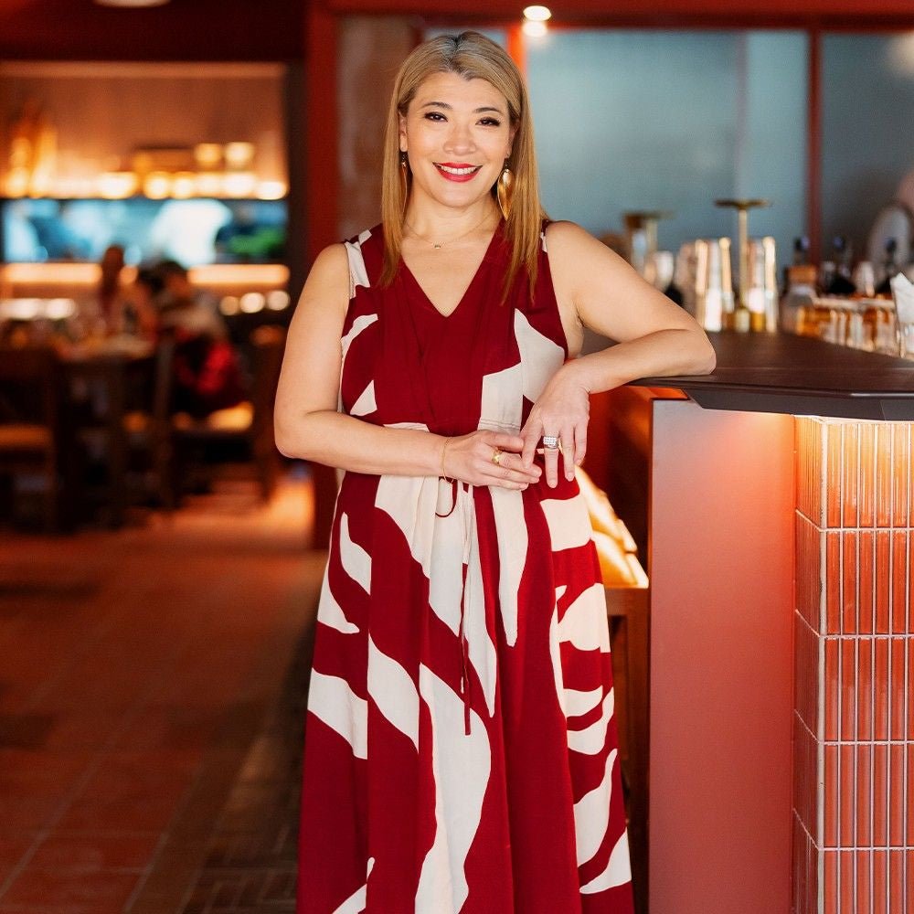 Batik Maxi Dress Crimson Rose lifestyle photo 