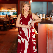 Batik Maxi Dress Crimson Rose lifestyle photo 