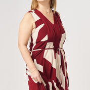 Batik Maxi Dress Crimson Rose  zoomed in photo 