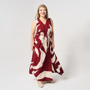 Batik Maxi Dress Crimson Rose  Front whitebox photo 