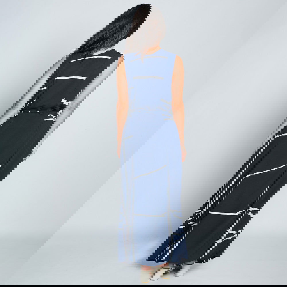 Batik Maxi Dress - Navy Brush - Batik Boutique