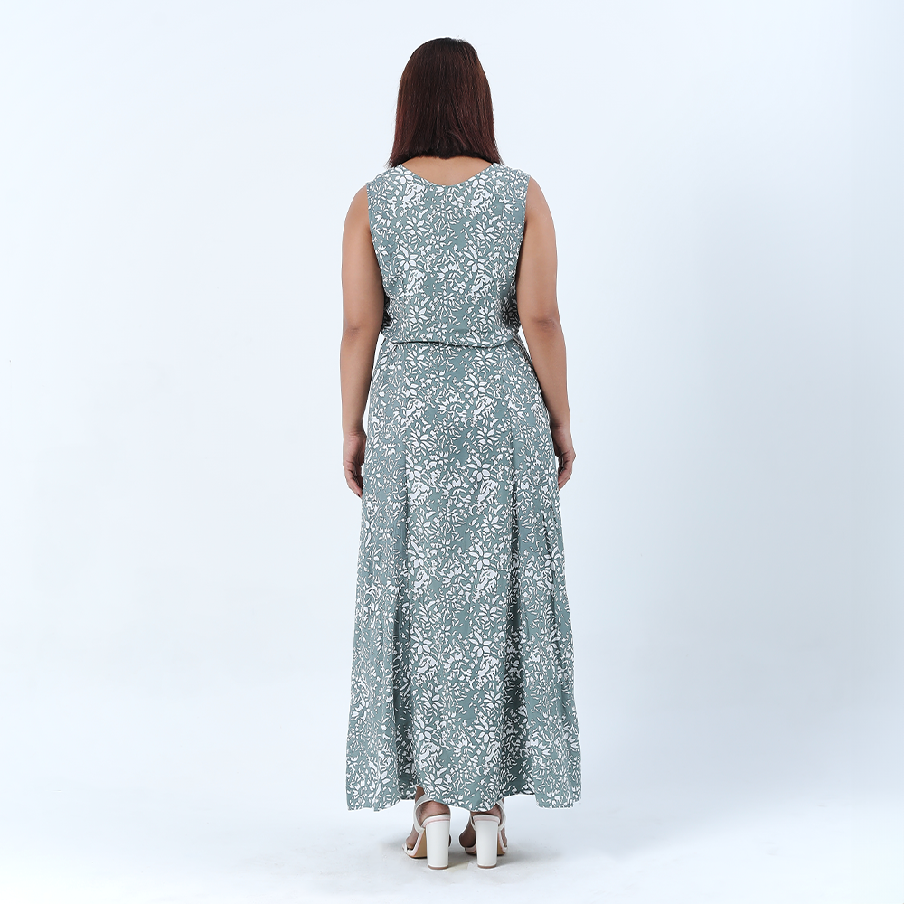 Batik Maxi Dress - Sage Melati - Batik Boutique