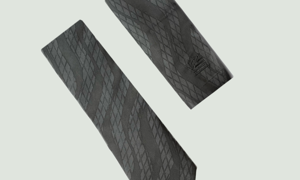 Batik Neck Tie & Pocket Square (Silk Cotton) - Grey Snakeskin - Batik Boutique