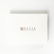 Batik Neck Tie & Pocket Square (Silk Cotton) - Teal Snakeskin box 