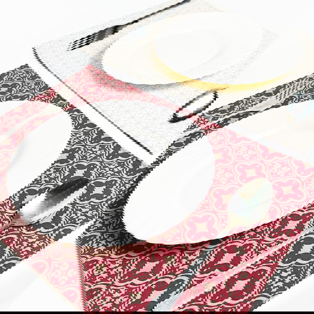 Batik Placemat Set (Reversible) - Crimson Celestial - Batik Boutique