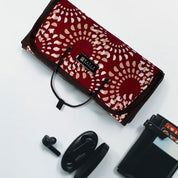 Batik Roll-Up Travel Pouch - Crimson Lunar - Batik Boutique