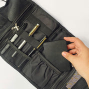 Batik Roll-Up Travel Pouch - Black Floret