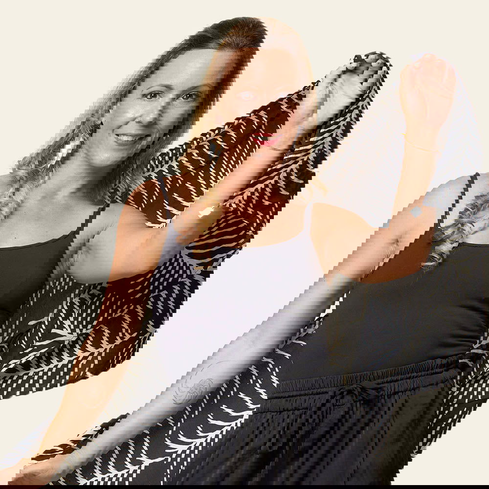 Batik Scarf (Silk Cotton) - Black Fern - Batik Boutique