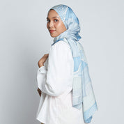 Batik Scarf (Silk Cotton) - Sky Bukit - Batik Boutique