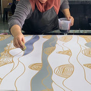 Batik Scarf (Silk Cotton) - Sky Bukit - Batik Boutique