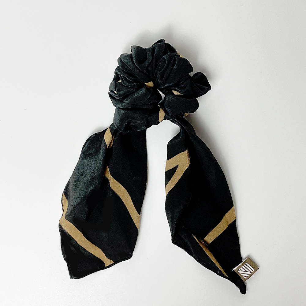 Batik Scrunchies - Black Ecru - Batik Boutique