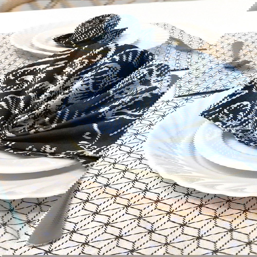 Batik Serviette Set - Blue Nautical Fern - Batik Boutique