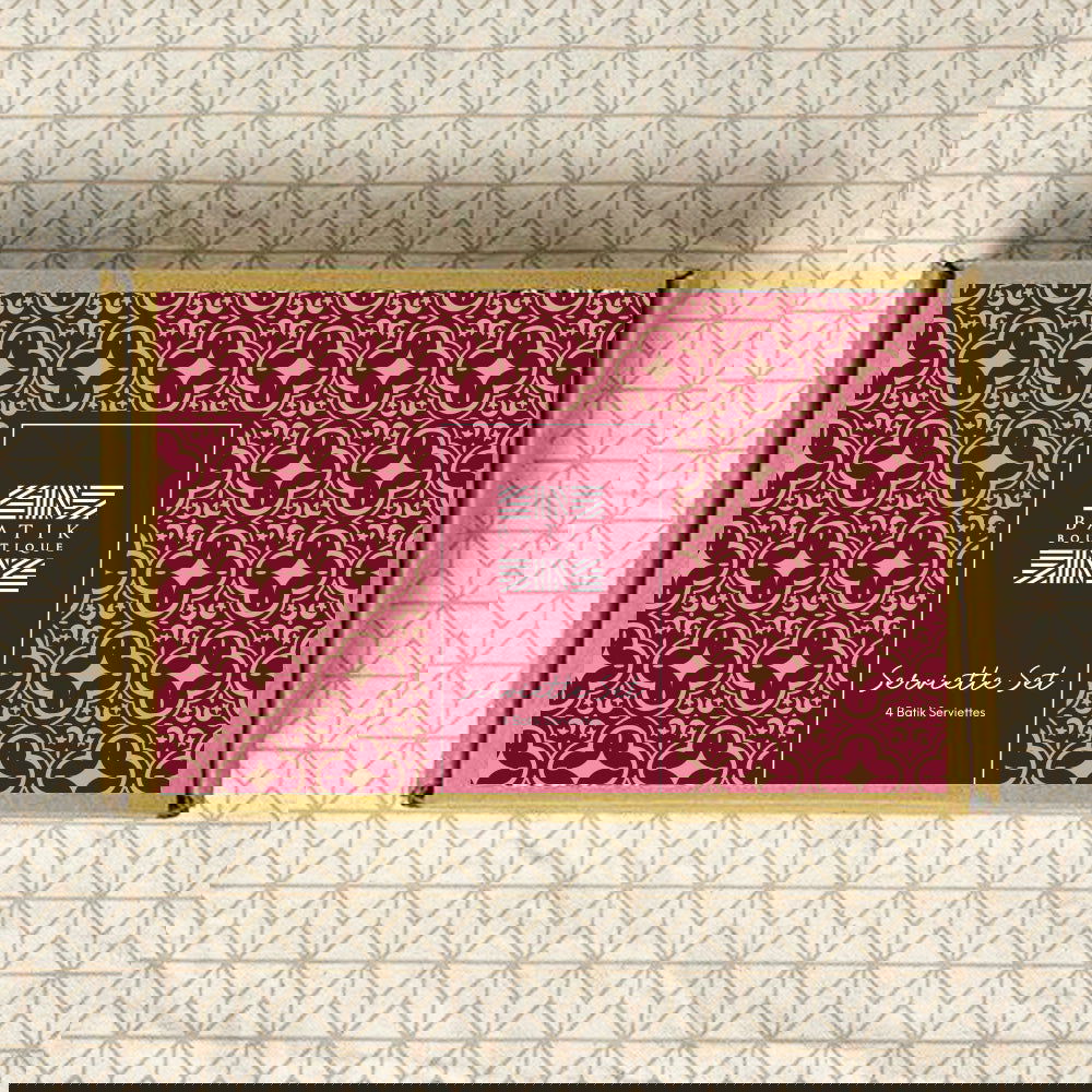 Batik Serviette Set - Crimson Celestial - Batik Boutique
