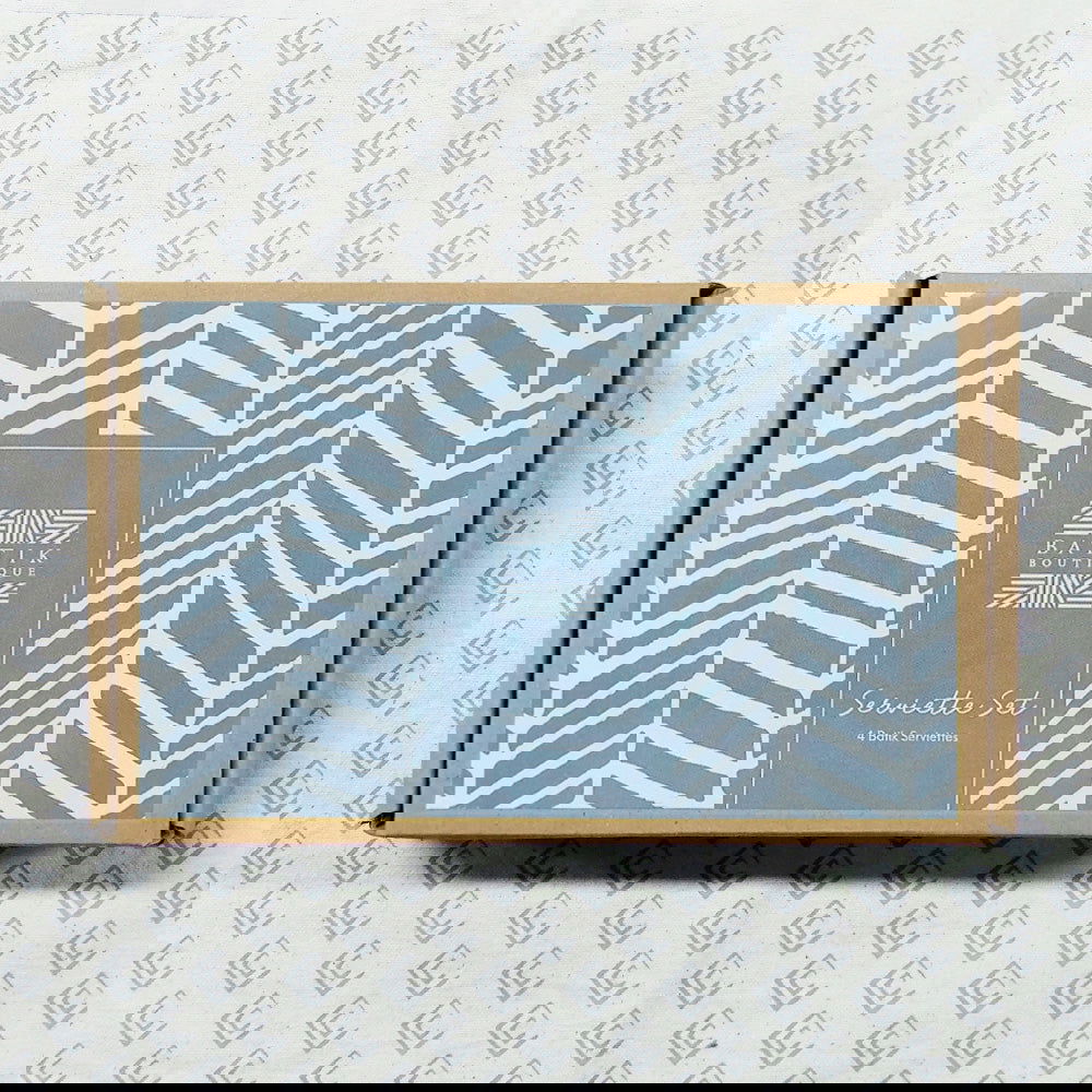 Batik Serviette Set - Grey Banana Leaf - Batik Boutique