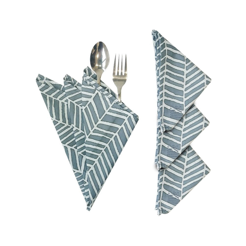 Batik Serviette Set - Grey Banana Leaf - Batik Boutique