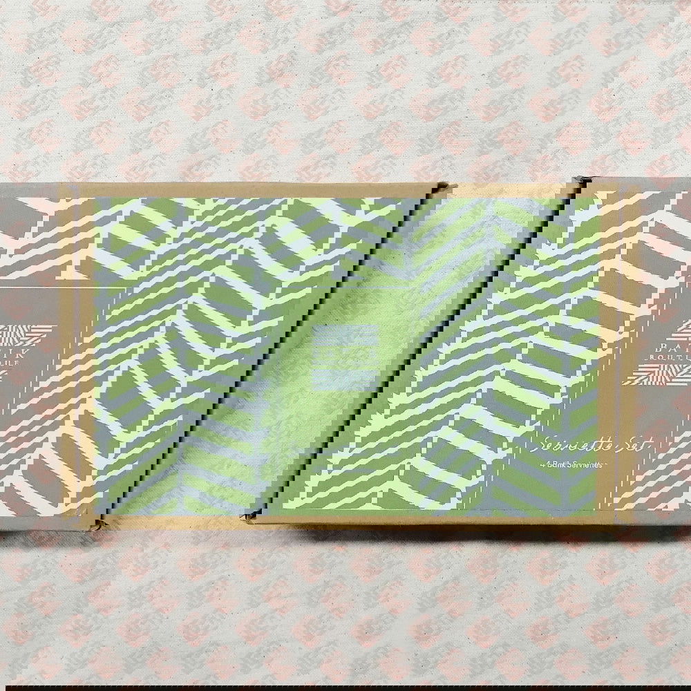 Batik Serviette Set - Sage Banana Leaf - Batik Boutique
