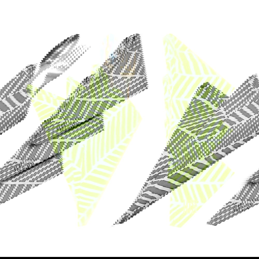 Batik Serviette Set - Sage Banana Leaf - Batik Boutique