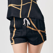 Batik Shorts - Black Ecru (Silk Cotton) - Batik Boutique