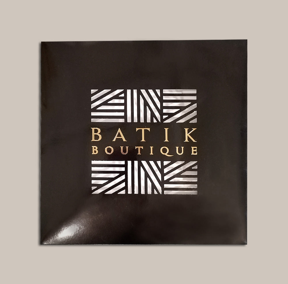 Batik Square Scarf (Silk Cotton) - Onyx Palma - Batik Boutique