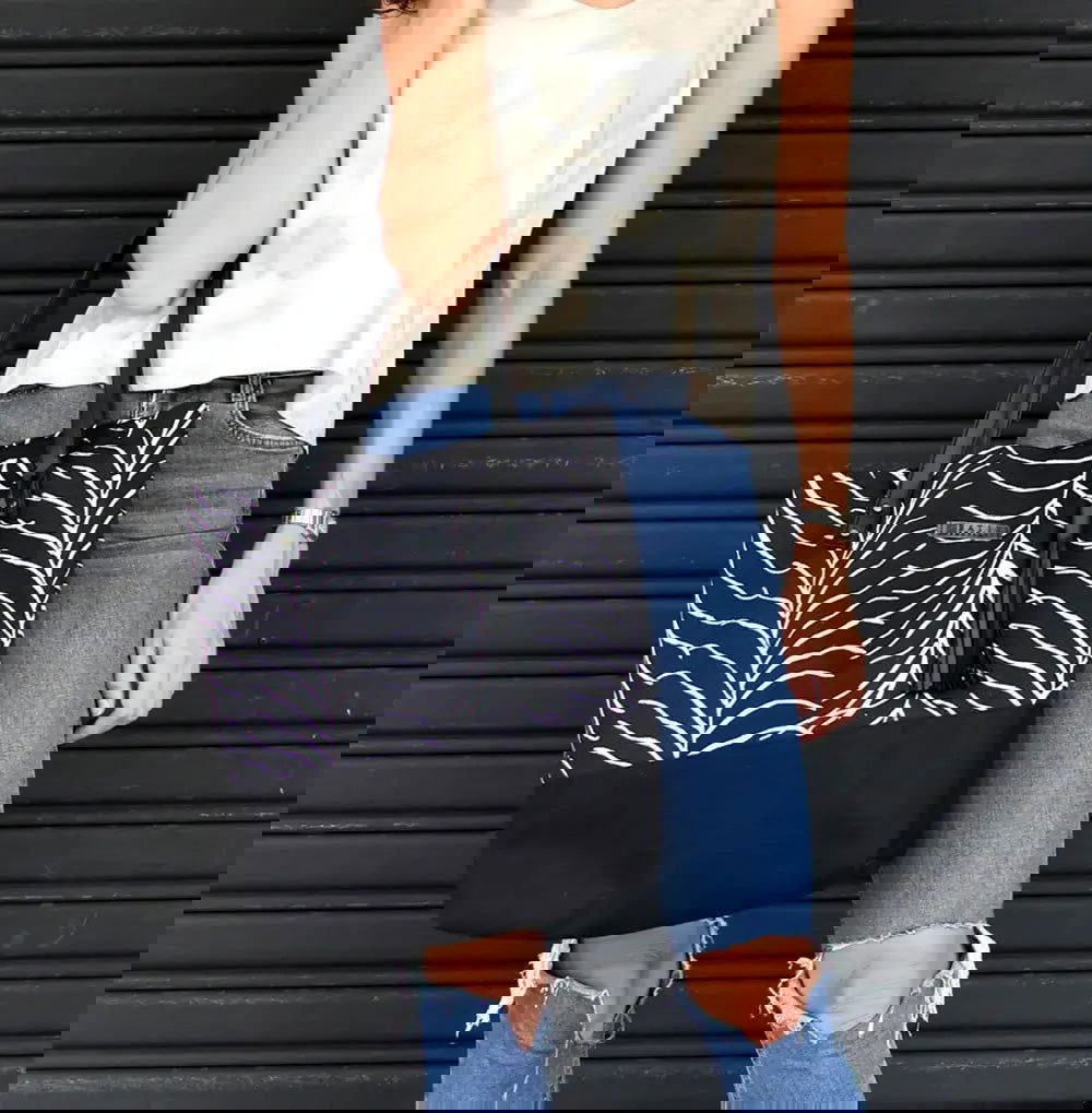 Batik Tote Bag (Canvas base) - Black Fern - Batik Boutique