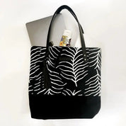 Batik Tote Bag (Canvas base) - Black Fern - Batik Boutique