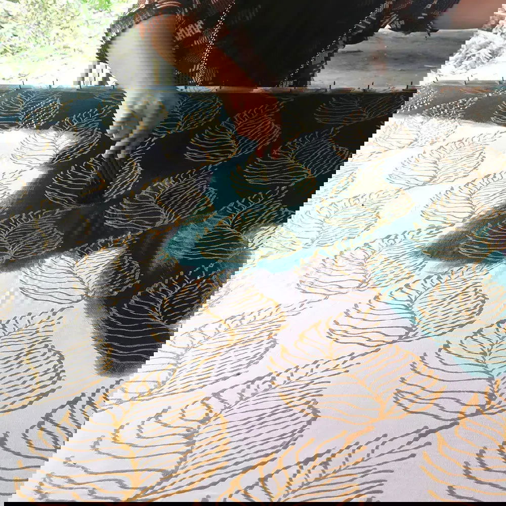 Batik Tote Bag (Canvas base) - Black Fern - Batik Boutique