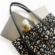 Batik Tote Bag (Canvas base) - Black Leopard - Batik Boutique