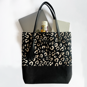 Batik Tote Bag (Canvas base) - Black Leopard - Batik Boutique