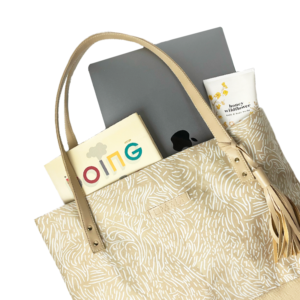 Batik Tote Bag (Canvas base) - Tan Driftwood - Batik Boutique