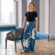 Batik Wide Leg Trousers - Ocean Palmera - Batik Boutique