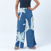 Batik Wide Leg Trousers - Ocean Palmera - Batik Boutique