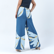 Batik Wide Leg Trousers - Ocean Palmera - Batik Boutique