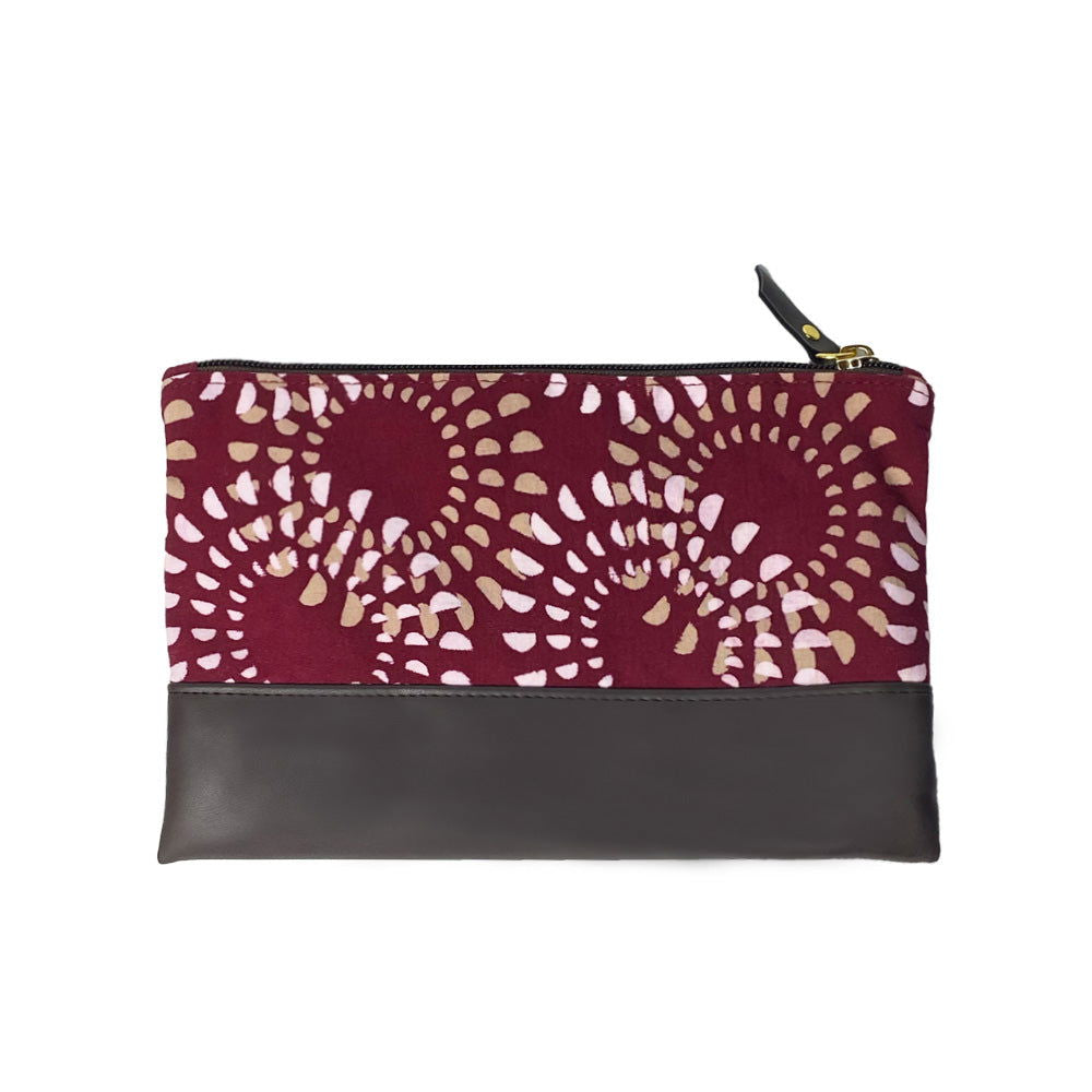 Batik Zip Pouch - Crimson Lunar - Batik Boutique